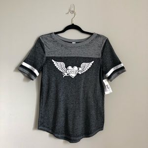 Love White & Grey Graphic T-Shirt Size Small